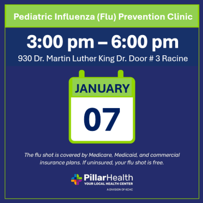 graphic for pediatric flu clinic