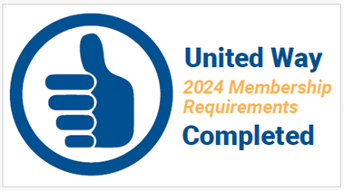 A graphic that explains that United Way of Racine County is a verified 2023 United Way member