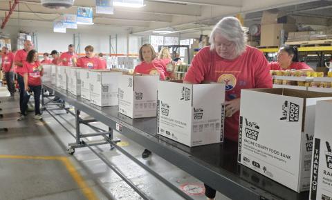 Boxes at Racine County Food Bank