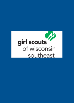 The Girl Scouts logo on a blue background.