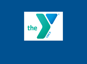 The YMCA logo on a dark blue background.
