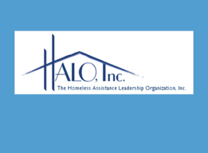 The HALO, Inc. logo on a light blue background, with the tagline, "The Homeless Assistance Leadership Organization, Inc."