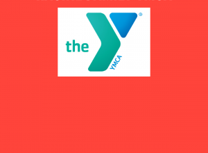 YMCA logo on a red background